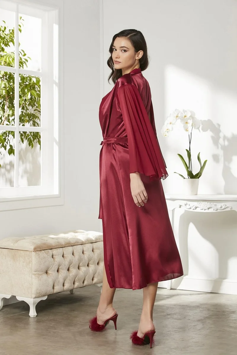 pierre cardin Satin Lace Nightgown Dressing Gown Set 4375