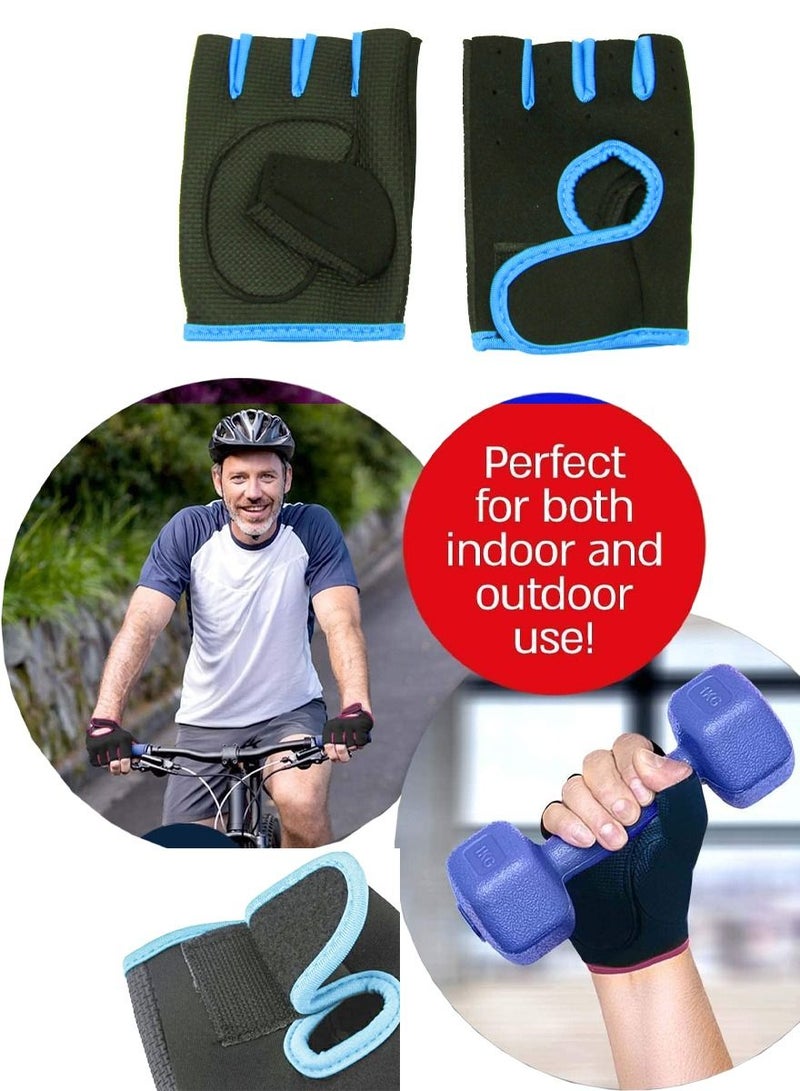 SPORT Workout Glove Set for Sports, Lifting Weights, Gym Excercise, Home Workouts And Fashion, Open Finger Gloves Pair With Full Palm Protection, Textured Non Slip Grip, Wrist Support for Men And Women  - Image 3
