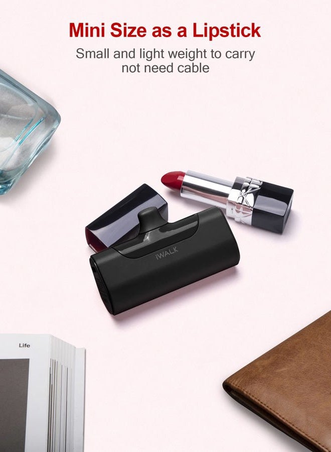 iWalk Small USB-C Portable Charger, 4500mAh Portable Charger for iPhone 16/15 16 Plus 16 Pro Max Mini Power Bank for Samsung Galaxy S25 S24 S23, Z Flip 5, Note, Moto, LG, Google Pixel, Black - Image 4