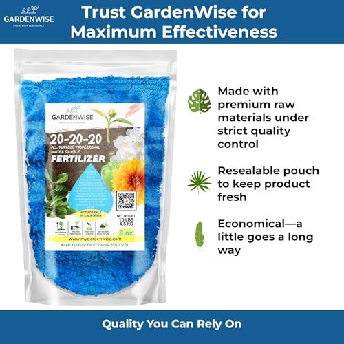 Gardenwise 20-20-20 Water-Soluble Fertilizer – Powder for Liquid Plant Food for Indoor & Outdoor Plants, Orchids, Vegetables, Lawns, Flowers – 20 20 20 Fertilizer 1/2 Quart (1 lb) - Image 5