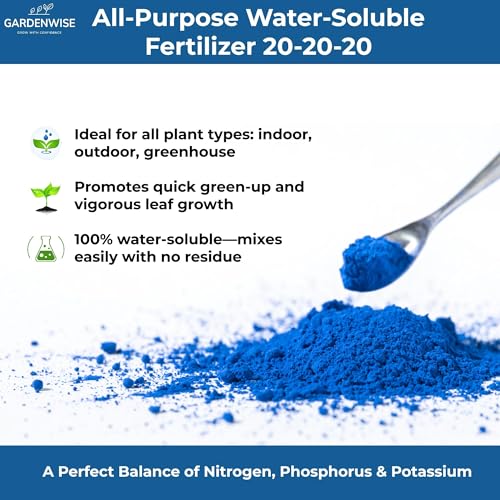 Gardenwise 20-20-20 Water-Soluble Fertilizer – Powder for Liquid Plant Food for Indoor & Outdoor Plants, Orchids, Vegetables, Lawns, Flowers – 20 20 20 Fertilizer 1/2 Quart (1 lb) - Image 2
