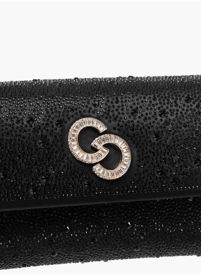 Celeste Women Embellished Crossbody Bag with Chain Strap and Magnetic Button Closure  - Image 4