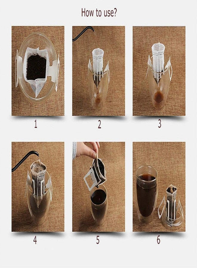 YOKIND 100PCS Portable Coffee Filter Paper Bag Hanging Ear Drip Coffee Bag Perfect for Travel, Camping, Home, Office - Image 3