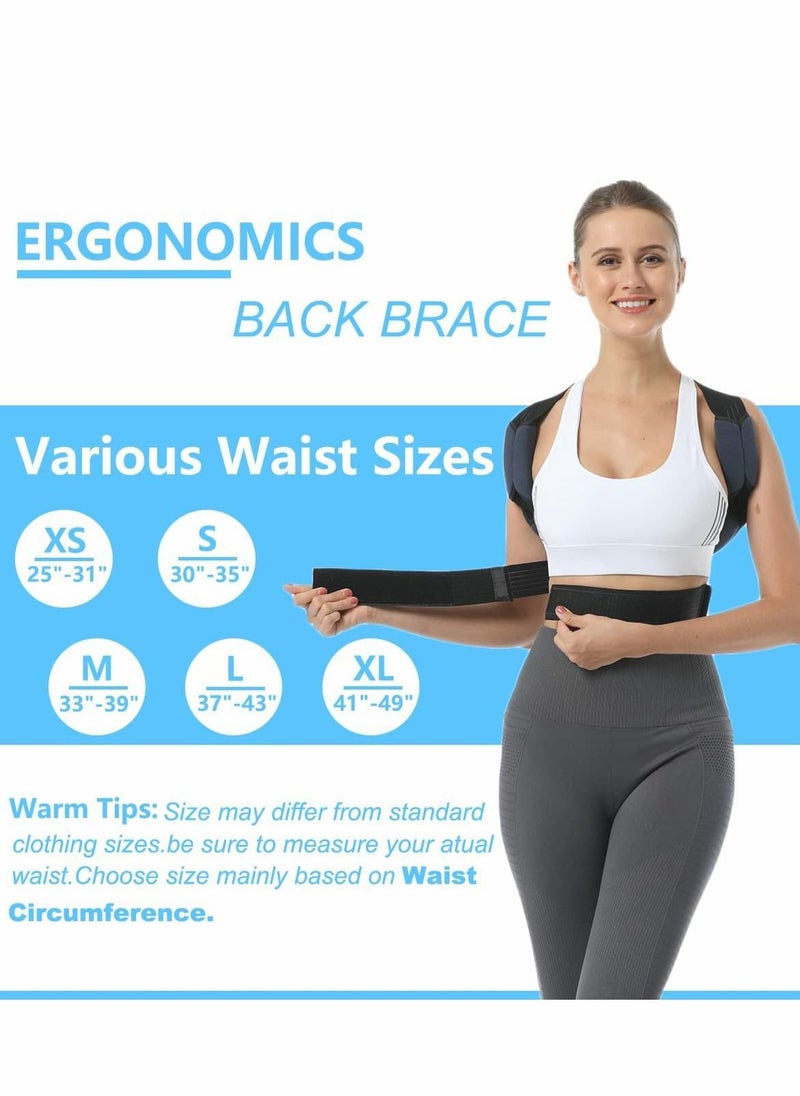 SYOSI Posture Corrector for Women And Men, 33"-39" Adjustable Upper Back Brace With Cotton Shoulder Pads for Clavicle Support And Providing Pain Relief From Neck, Shoulder And Upper Back, M  - Image 3