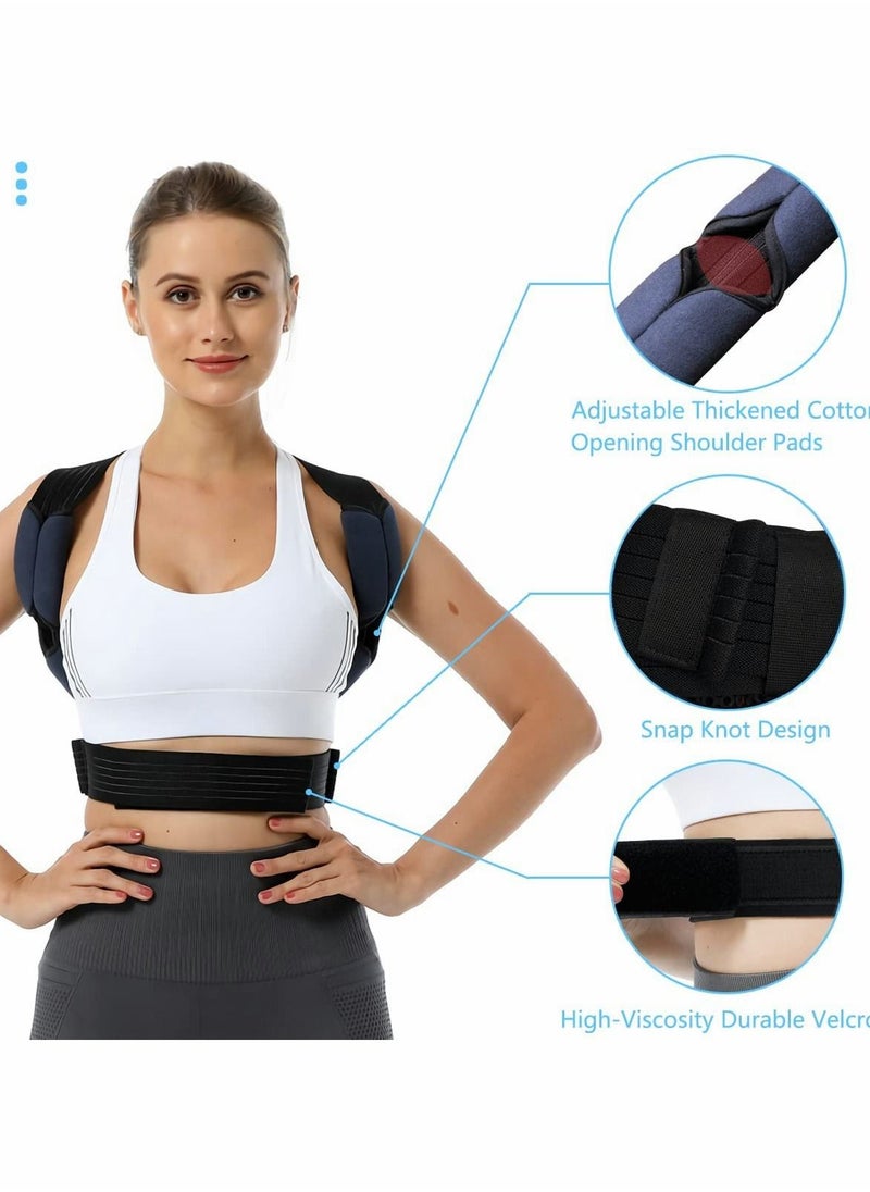 SYOSI Posture Corrector for Women And Men, 33"-39" Adjustable Upper Back Brace With Cotton Shoulder Pads for Clavicle Support And Providing Pain Relief From Neck, Shoulder And Upper Back, M  - Image 4