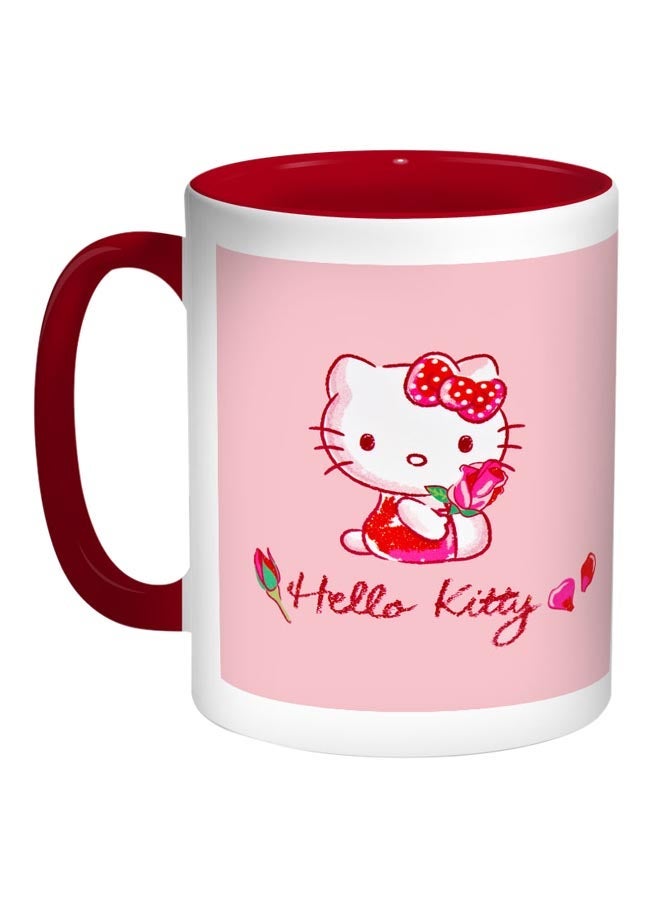 Hello Kitty Printed Coffee Mug Red/White/Pink 11ounce