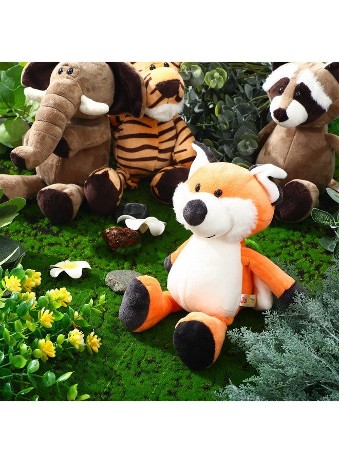 Zhanmai 9 Pieces Plush Jungle Animals Toys Stuffed Animals Bundle 11 Inch Cute Plush Animal Toys Includes Tiger Lion Elephant Monkey Zebra Raccoon Rhino Giraffe for Kids Animal Theme Party - Image 4