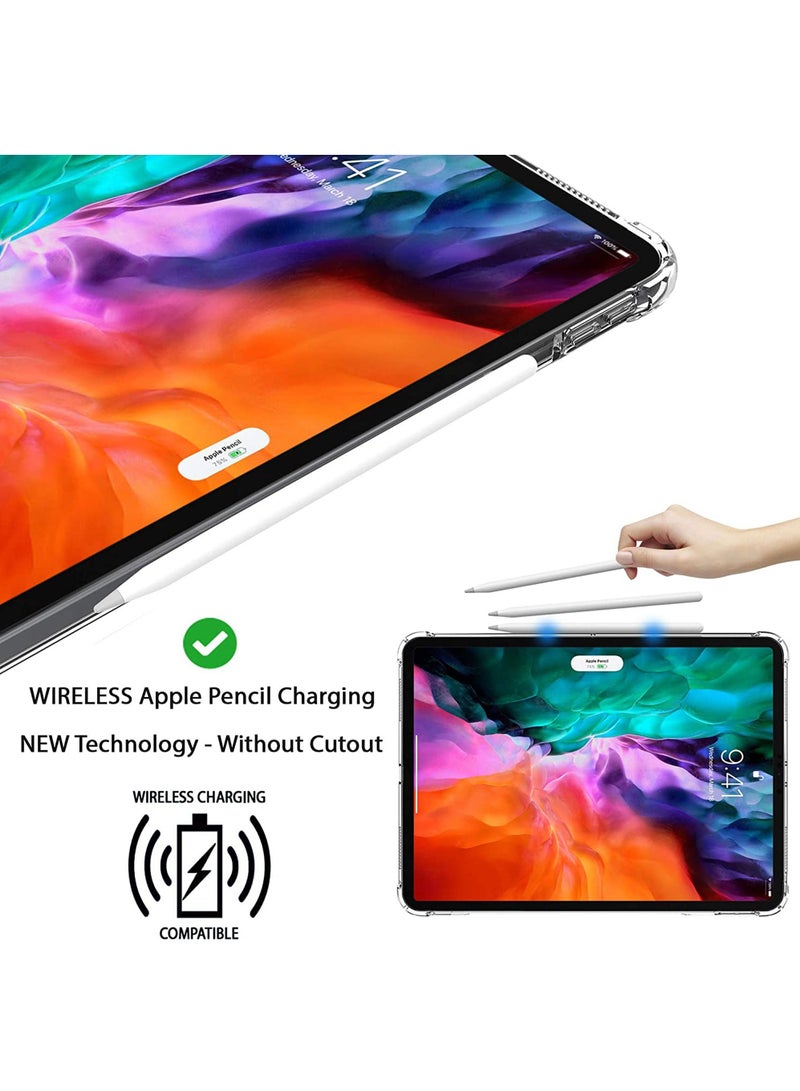Rock Pow Compatible with iPad Pro 12.9 Inch 2022 Case Clear Protective Case with Pencil Holder Ultra Thin Hard Back Shockproof Double Air Pocket Bumper Cover Clear - Image 4