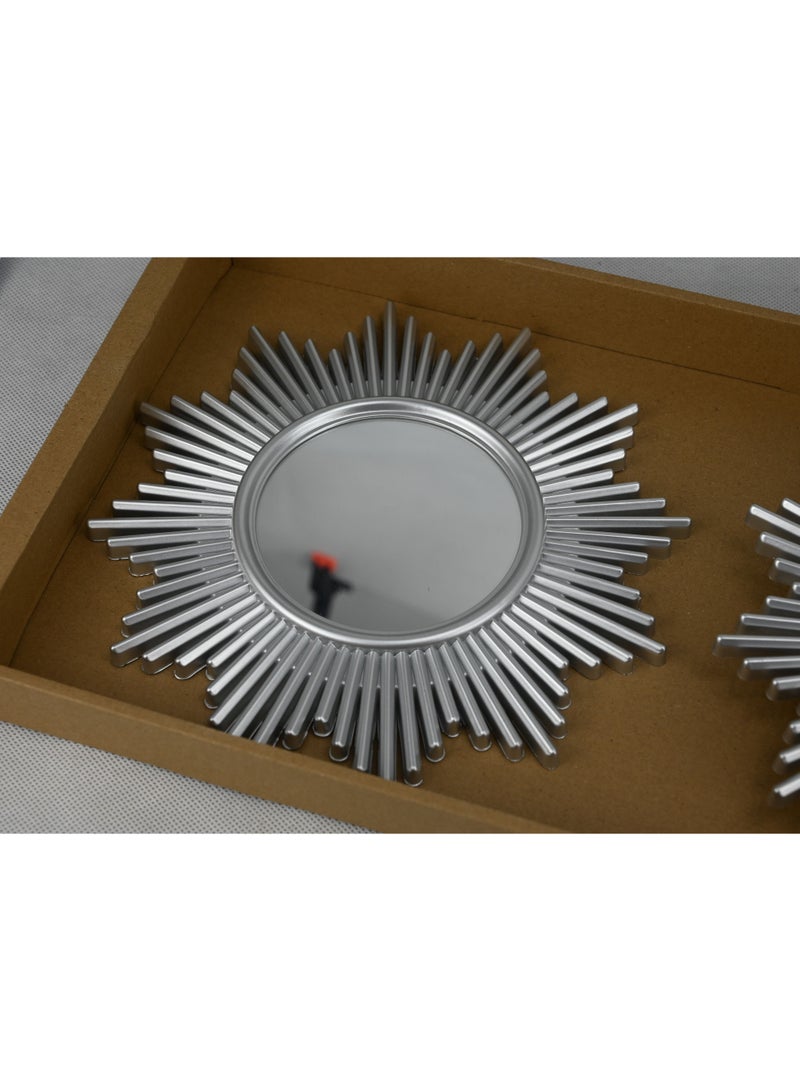 Decorative Wall Mirror With Clock Set Of 3 (Silver) For Wall Home Decoration Living Room Bedroom Wash Basin Craft Kitchen Hall  - Image 4