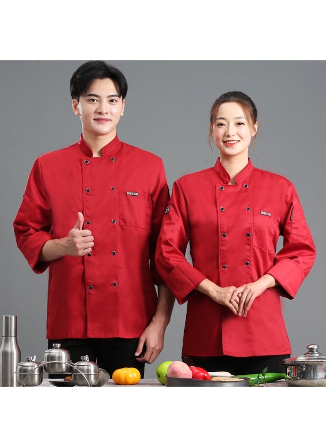 NIBEMINENT Baking Work Clothes Long Sleeve Terylene Hotel Smil E Chef Uniform Short Sleeve Men Breathable Creative Chef Clothing  - Image 1