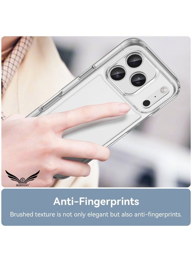 بورتوني جراب iPhone 17 Pro Max شفاف، نحيف مقاوم للخدش ومضاد للسقوط، جراب iPhone 17 Pro Max واقي مقاوم للصدمات لهاتف iPhone 17 Pro Max مقاس 6.9 بوصة - Image 5