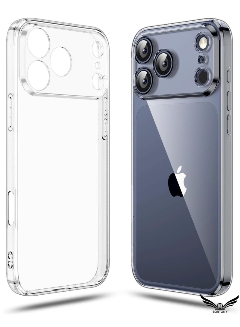 بورتوني جراب iPhone 17 Pro Max شفاف، نحيف مقاوم للخدش ومضاد للسقوط، جراب iPhone 17 Pro Max واقي مقاوم للصدمات لهاتف iPhone 17 Pro Max مقاس 6.9 بوصة - Image 1