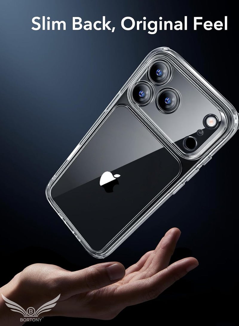 بورتوني جراب iPhone 17 Pro Max شفاف، نحيف مقاوم للخدش ومضاد للسقوط، جراب iPhone 17 Pro Max واقي مقاوم للصدمات لهاتف iPhone 17 Pro Max مقاس 6.9 بوصة - Image 4