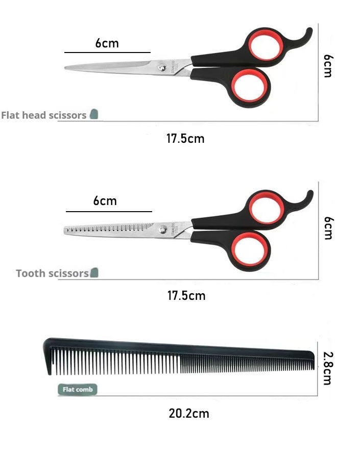 3 Pack Hair Scissors for all Hair Types, Hair Cutting Scissors & Thinning Shear Set with Comb Set, Suitable for Hairdressers, Barbers, Professionals, Personal Use - Image 5