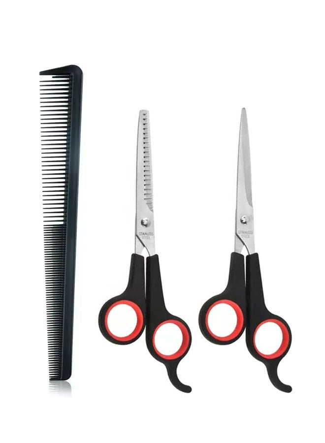 3 Pack Hair Scissors for all Hair Types, Hair Cutting Scissors & Thinning Shear Set with Comb Set, Suitable for Hairdressers, Barbers, Professionals, Personal Use - Image 1