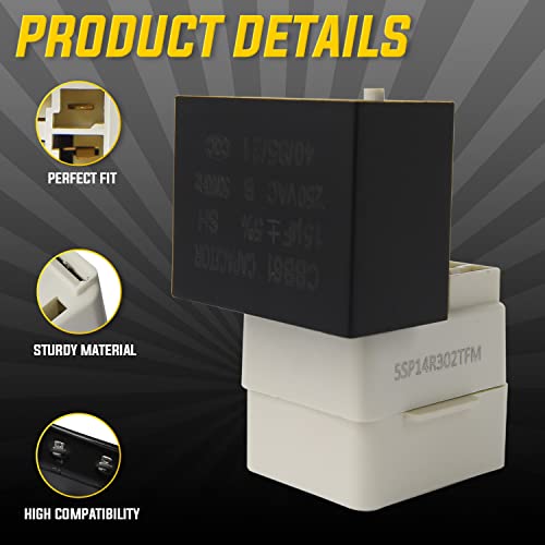Seentech W10613606 Refrigerator Compressor Start Relay and Capacitor by Seentech - Compatible with Whirlpool, Kenmore, fridges. Replace Part Number: W10416065, PS8746522, 67003186 (2 Pack) - Image 3