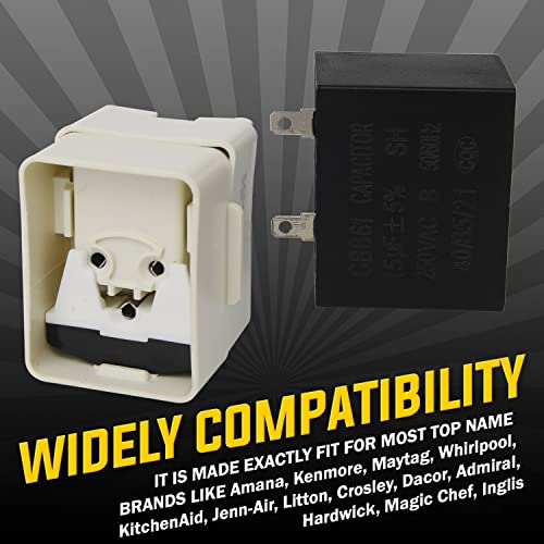 Seentech W10613606 Refrigerator Compressor Start Relay and Capacitor by Seentech - Compatible with Whirlpool, Kenmore, fridges. Replace Part Number: W10416065, PS8746522, 67003186 (2 Pack) - Image 2