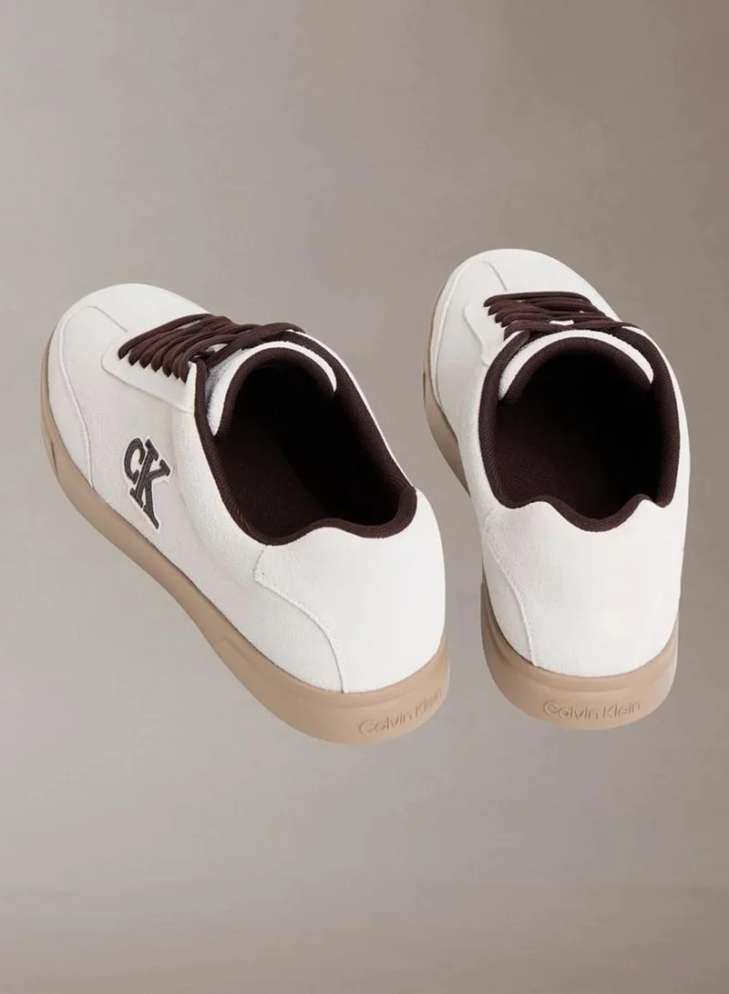 Calvin Klein White/Bordeaux Suede Low Profile Trainers for Men | Best Price UAE
