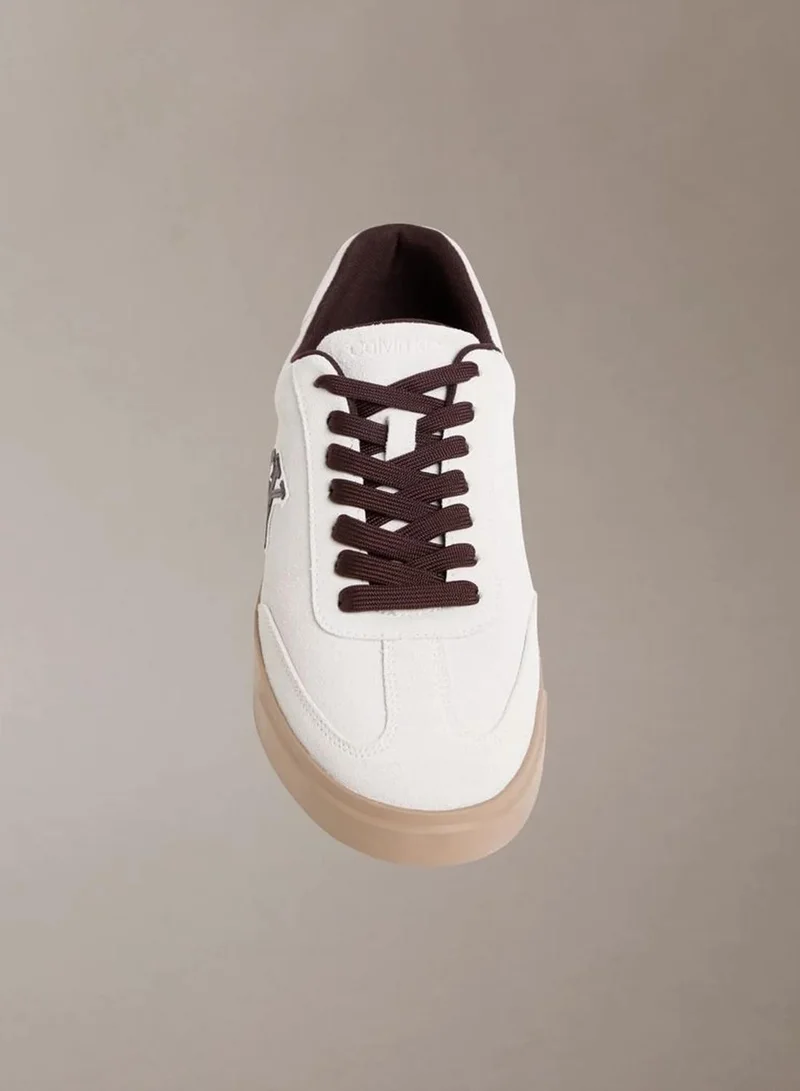 Calvin Klein White/Bordeaux Suede Low Profile Trainers for Men | Best Price UAE