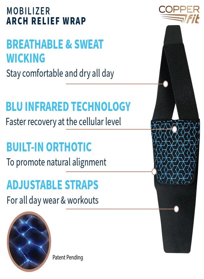 Copper Fit Men & Women Mobilizer Arch Flex Wrap – Adjustable Compression – Advanced Relief & Recovery – Foot Pain, Plantar Fasciitis, Heel Spurs, Swelling & Inflammation – One Size Fits Most - Image 2