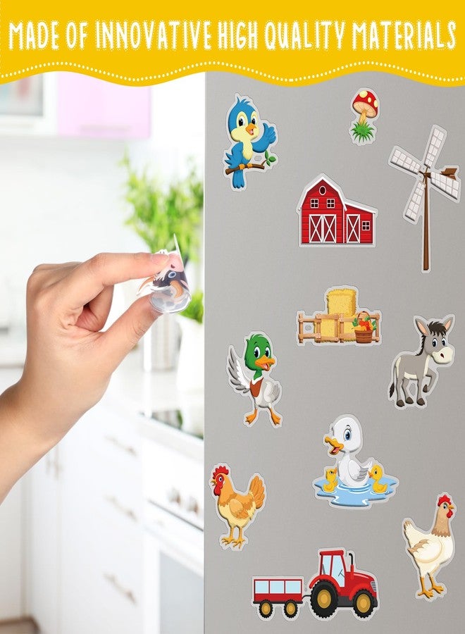 Seenelling 26 Pcs Farm Animal Gel Clings Thick Farm Window Gels Decals Reusable Animal Stickers Removable Jelly Cow Chicken Pig Duck Stickers Decorations for Window Refrigerator Classroom Party Decor - Image 2