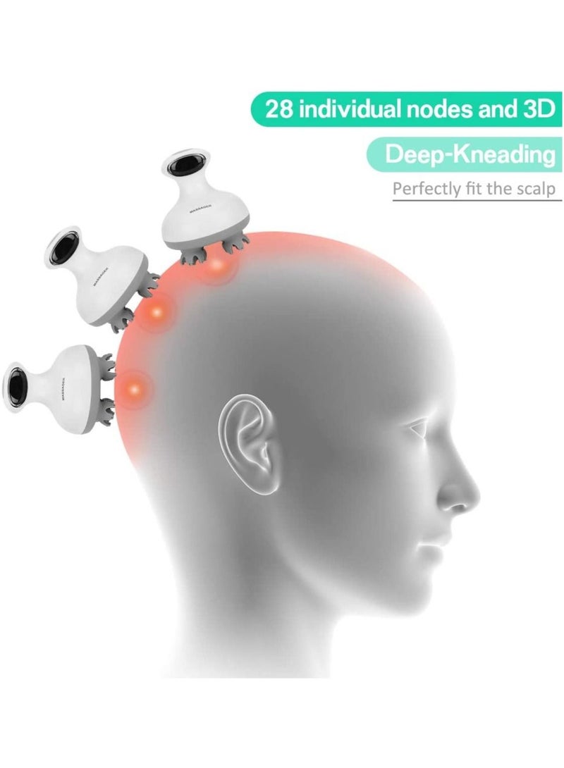 مدلك كهربائي لرأس فروة الرأس مع وضع الاهتزاز محمول باليد مع عجن أنسجة عميقة يحفز نمو الشعر ويطلق الإجهاد تدليك الجسم بالكامل للعضلات والكتف وآلام العجل - Image 5