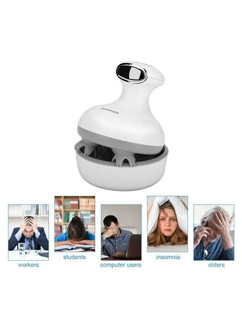 مدلك كهربائي لرأس فروة الرأس مع وضع الاهتزاز محمول باليد مع عجن أنسجة عميقة يحفز نمو الشعر ويطلق الإجهاد تدليك الجسم بالكامل للعضلات والكتف وآلام العجل - Image 3