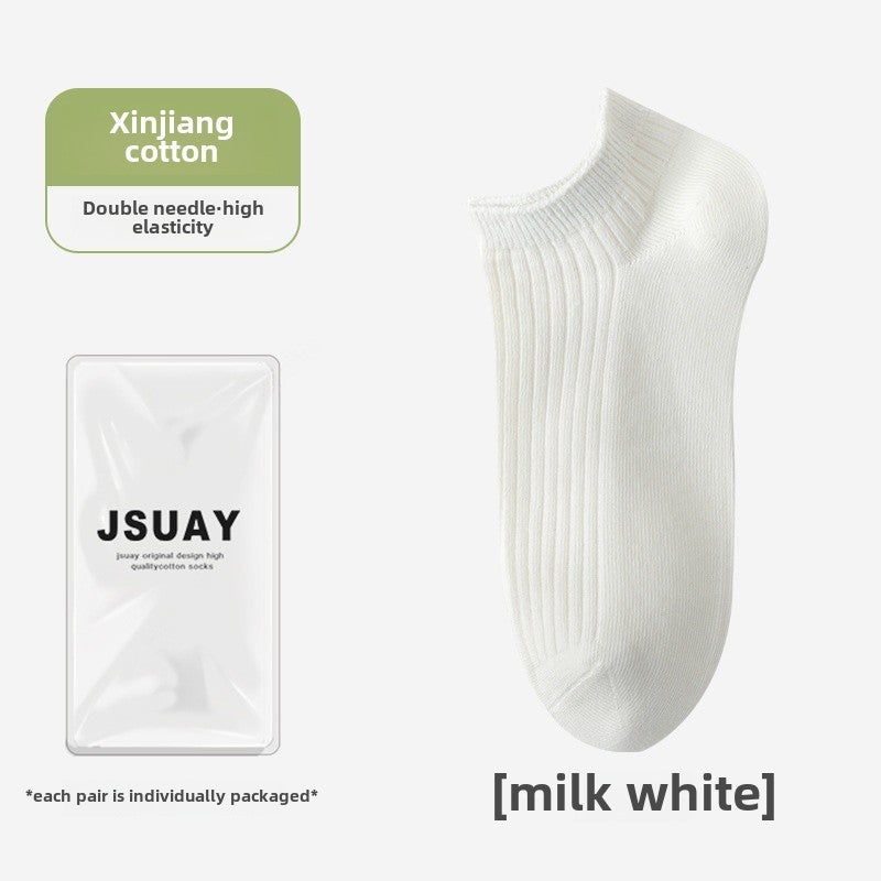 Womens Cotton Low-cut Socks Breathable Thin Autumn Nude