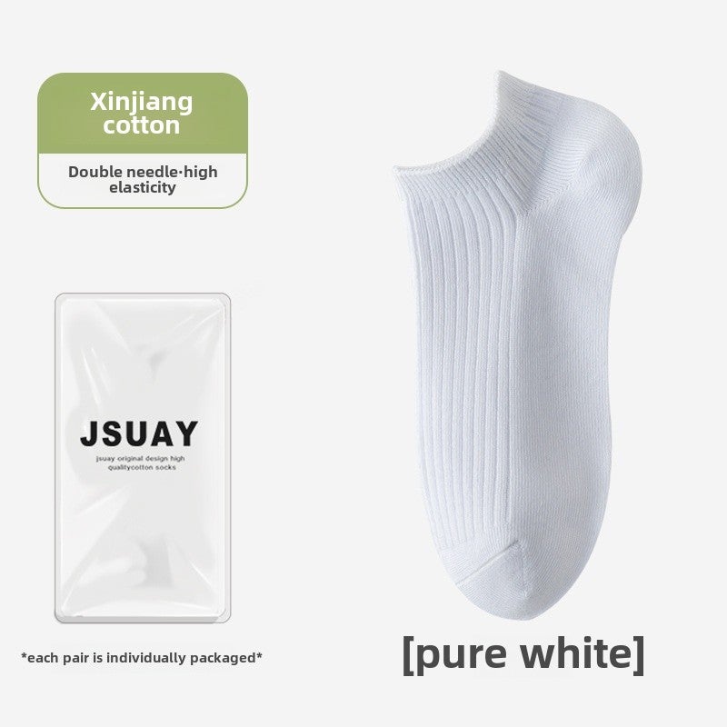 Womens Cotton Low-cut Socks Breathable Thin Autumn Nude