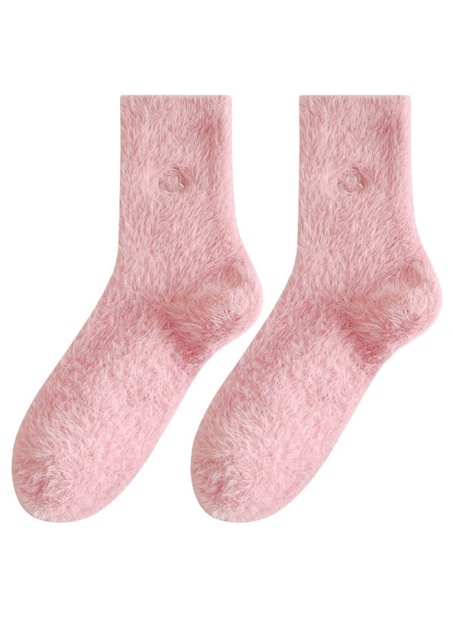 Miiow 3 Pairs Women's Mink Velvet Socks Autumn Winter Thickened Warm Mid-calf Floor Socks Postpartum Maternity Socks