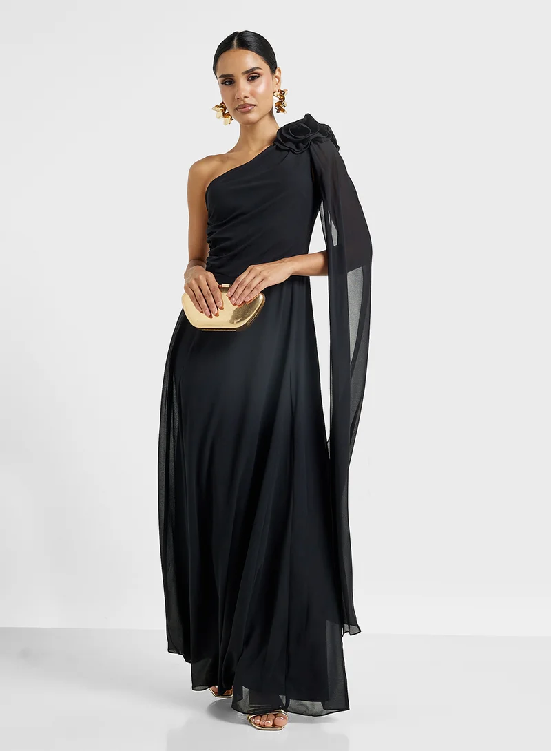 TFNC One-Shoulder Chiffon Dress