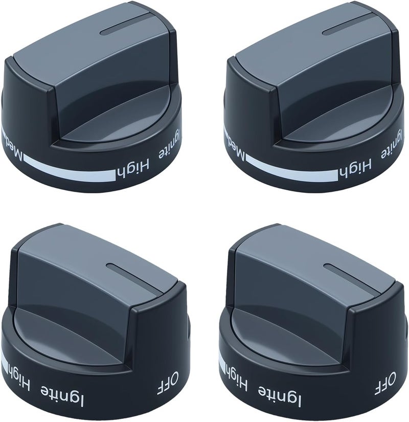 atgestore Upgraded W10339442 Stove Knobs Replacement for Whirlpool Stove Parts WPW10339442 Burner Knob WFG320M0BW2 WFG505M0BS0 Whirlpool Gas Range Parts Oven Cooktop Burner Control Knobs Black 4Pcs - Image 1
