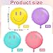 Whaline 20Pcs 165inch Happy Smile Balloons Smile Face Foil Balloons Large Macaron Round Birthday Party Foil Balloons for Birthday Party Wedding Baby Shower Decoration Festival Supplies 4 Colors - Image 4