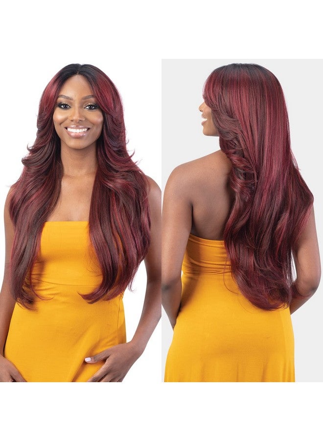 فري تريس باروكة شعر أمامية دانتيل عالية الدقة من FreeTress Equal Curtain Bangs Bombshell (1B) - Image 4