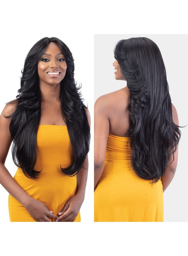 فري تريس باروكة شعر أمامية دانتيل عالية الدقة من FreeTress Equal Curtain Bangs Bombshell (1B) - Image 3