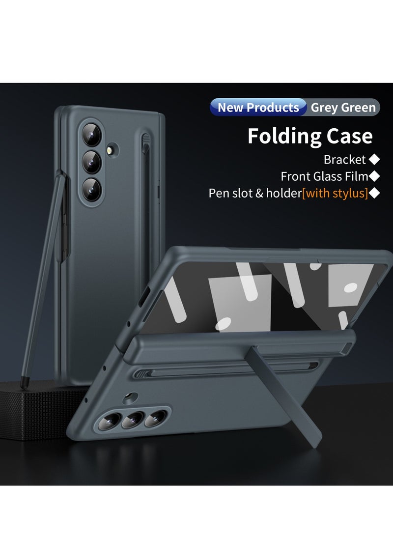 Samsung Galaxy Z Fold 7 Phone Case with Pen Holder and Pen, Hinge Protection, Built-in Screen Protector and Kickstand Protection, Shockproof and Anti-Fingerprint Phone Case - Image 1
