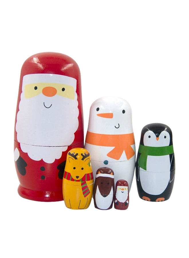 Russian nesting doll six-layer Santa Claus wooden craft home decoration holiday gift - Image 5