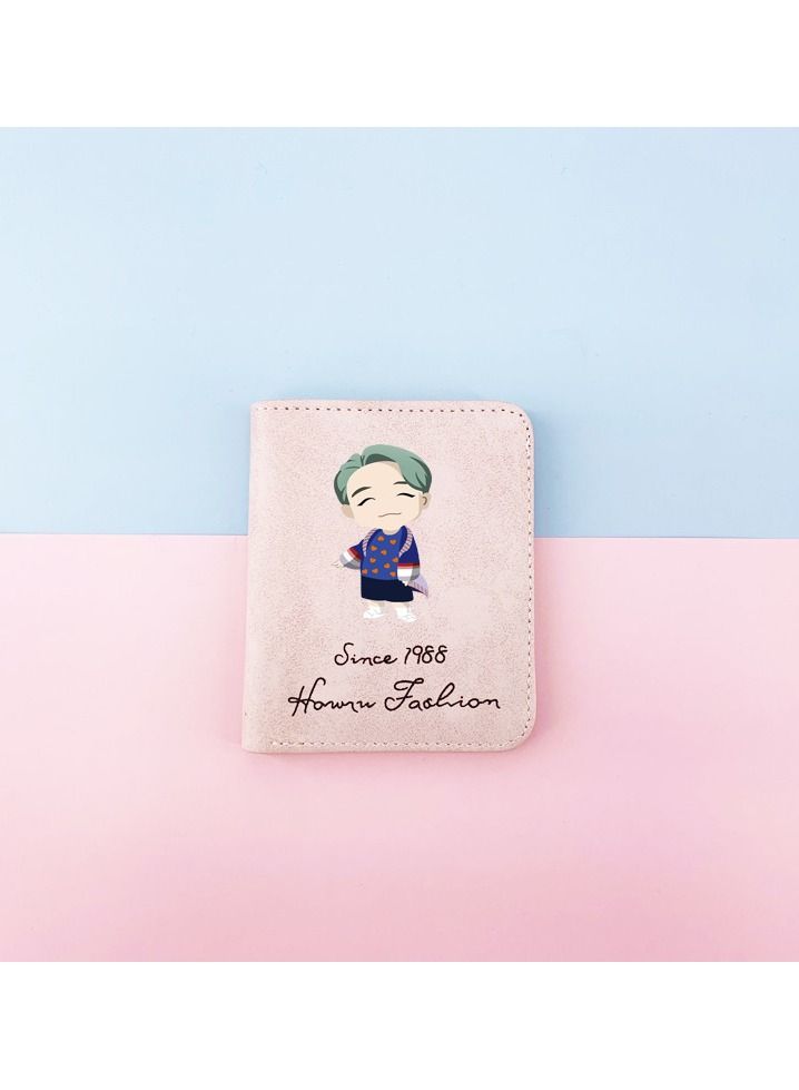 NIBEMINENT BTS Team member Rap Monster Wallet Cartoon Elements PU Purse  - Image 1