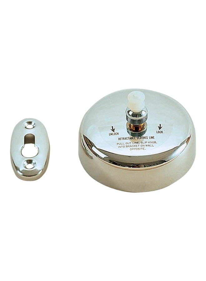 حبل ملابس قابل للسحب فضي 9x6سم