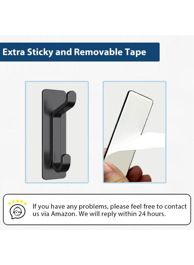 4 Pack Heavy Duty Self-Adhesive Wall Hooks, Door Hooks Hold up to 10LB, Extra Sticky No-Drill Hangers for Bathroom, Kitchen, Living Room, Black - Image 5