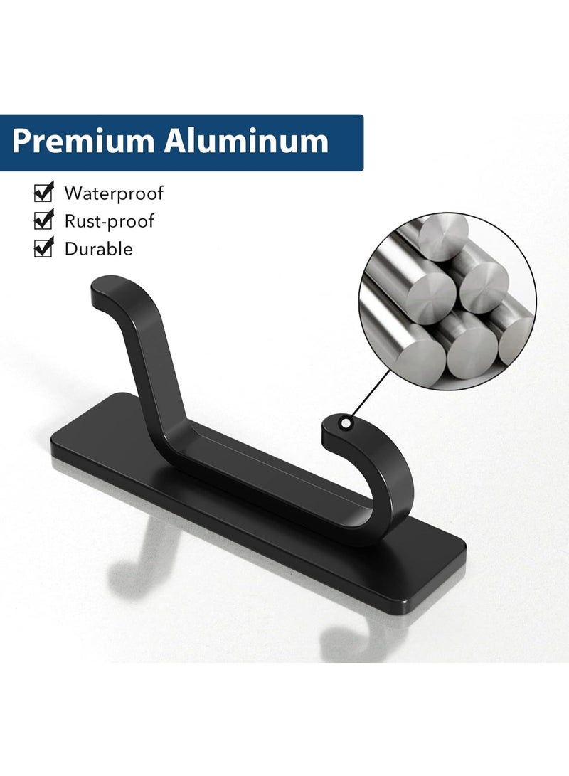 4 Pack Heavy Duty Self-Adhesive Wall Hooks, Door Hooks Hold up to 10LB, Extra Sticky No-Drill Hangers for Bathroom, Kitchen, Living Room, Black - Image 2