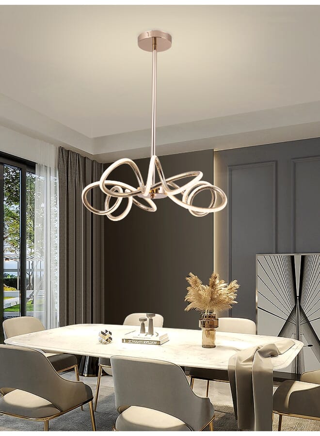 بيست باور ثريا سقف حديثة LED موديل 6176 - بارتفاع قابل للتعديل (80 سم) - 30 واط - 3 مستويات إضاءة قابلة للتعتيم - مثالية لغرفة المعيشة أو الطعام أو النوم  - Image 2