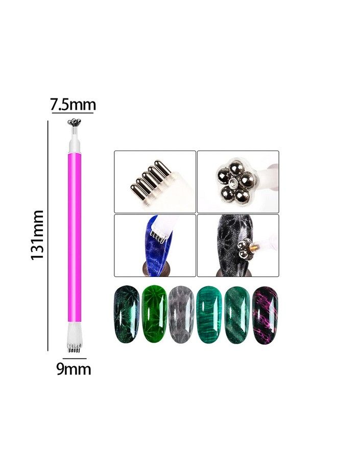 JERCLITY 15 Pieces Cat Eye Magnet Tool For Nails Magnet Plate Wand Board Nail Magnetic Pen Double Ended Nail Magnet Plate Line Strip Effect 3D Magnetic For Cat Eye Gel Polish Diy Nail Art - Image 5