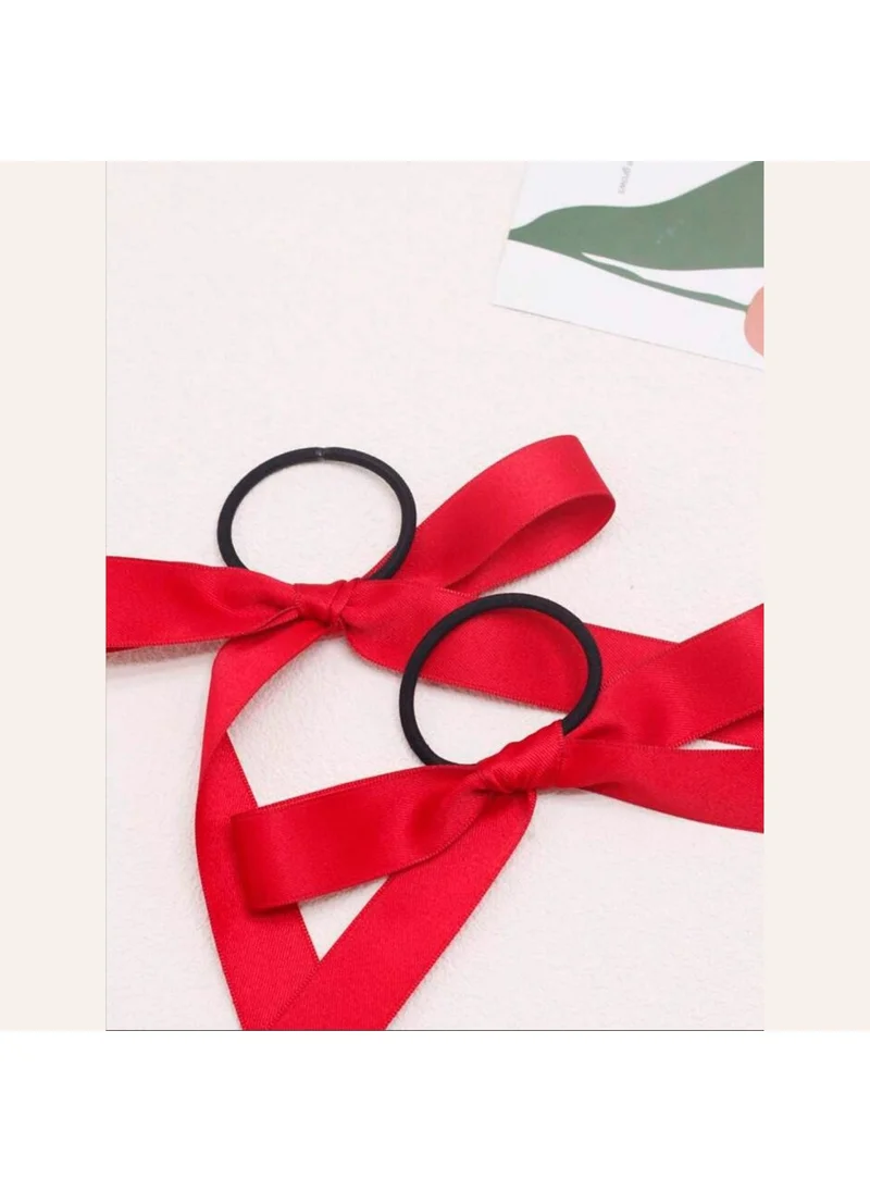 انجيلكا Elegant Satin Bow Hair Rubber Set