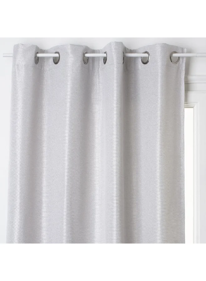 atmosphera 8-Eyelet Elena Rideau Occultant Black Out Curtain Light Grey 140 x 260 cm 146291B