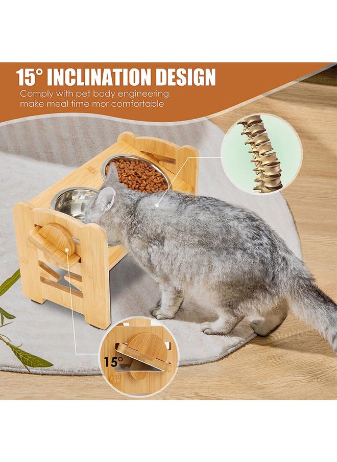 Neostyle - Elevated Dog Bowls, Equipped with High Bracket Sloping Dog Food Bowl,Removable Raised Stand No Spill Pet Food Water Feeding Bowls for Small Medium Dogs Cats, Home & Outdoor Use - Image 1