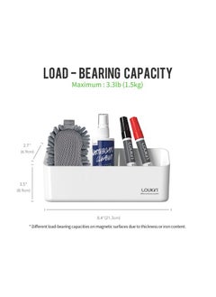 Loukin Magnetic And Adhesive Marker Holder, Dry Erase Accessory Tray, Magnetic Storage Organizer For Whiteboard, Glass Or Refrigerators (White)  - Image 4