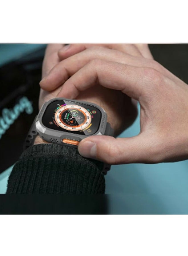 واقي شاشة 2 قطعة متوافق مع Apple Watch Ultra 49mm ، غطاء حماية مقاوم للصدمات من مادة TPU لساعة Apple Watch Ultra 49mm - Image 4