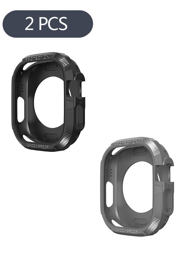 واقي شاشة 2 قطعة متوافق مع Apple Watch Ultra 49mm ، غطاء حماية مقاوم للصدمات من مادة TPU لساعة Apple Watch Ultra 49mm - Image 1