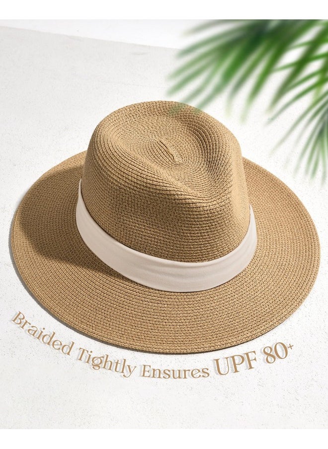 Panama Hat Sun Hats For Women Men Wide Brim Fedora Straw Beach Hat Uv Upf 80+ - pzsku/Z805F77515AA43FEA54B2Z/45/_/1735566763/d26fb080-fa9b-46f2-946f-043c862c773c